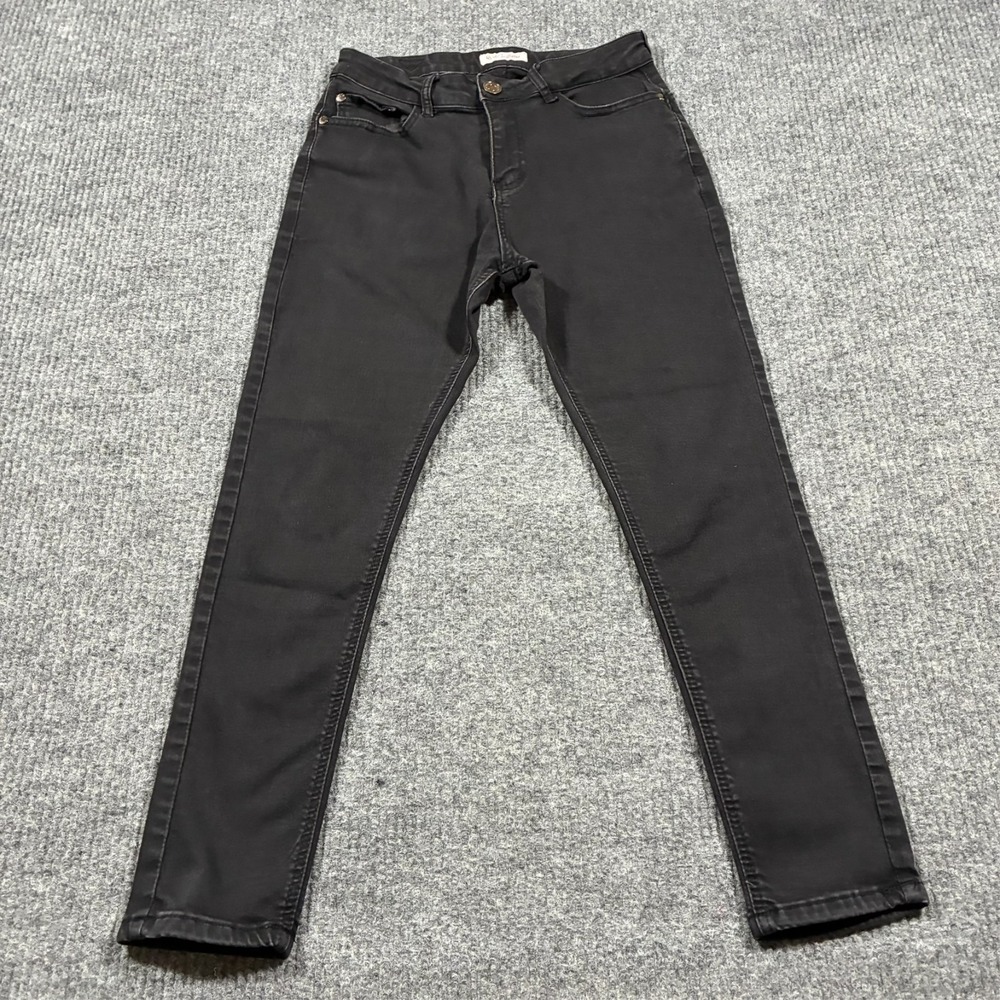 Red Bottom Womens Skinny Jeans W27" Black Denim Stretch Casual Mid Rise